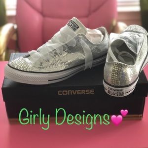 Bling custom made Glitter Rhinestones converses
